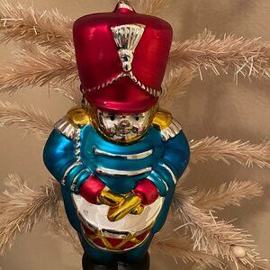 Vintage Department 56 Mercury Glass Soldier Holiday Christmas Ornament